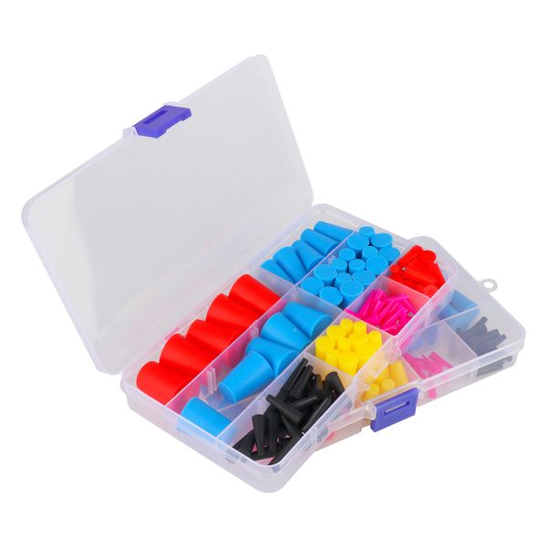 8 Sizes High Temp Silicone Rubber Stoppers Protective Tapered Plug Assortment Moulding and Silicone Material Processing
