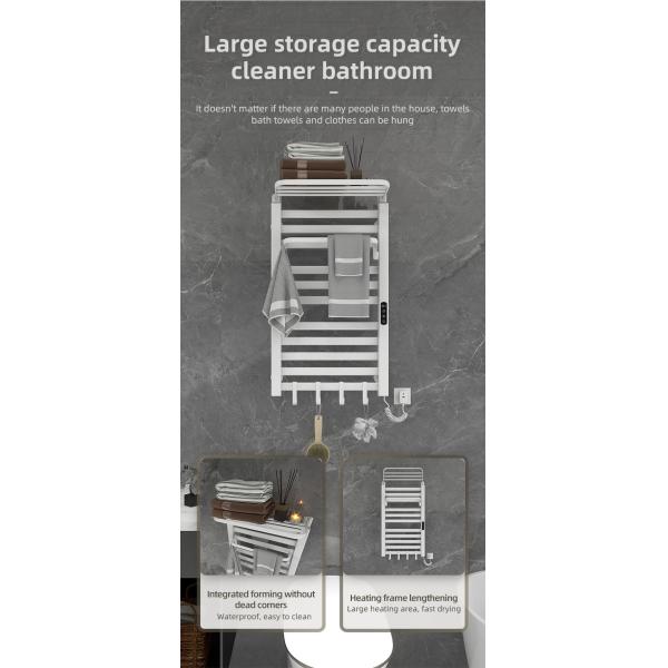 Water and Electric Heated Dual Towel Rail Rack for Wall Mounted Bathroom Installation