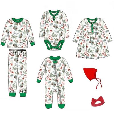 Wholesale Boutique Newborn Xmas Romper Pant Headband Hat 7pcs Outfits Infant Christmas Clothing Set Baby Clothes