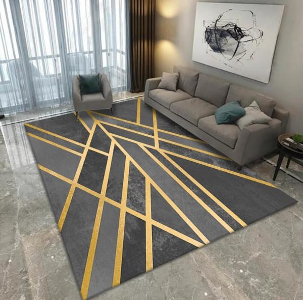 North European Simple Geometric Living Room Floor Carpets Machine Washable