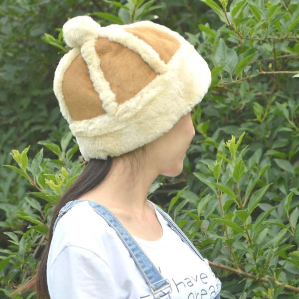 Ladies top ball beanie Lamb Fur Winter Shearling Caps 6 Panel Hat