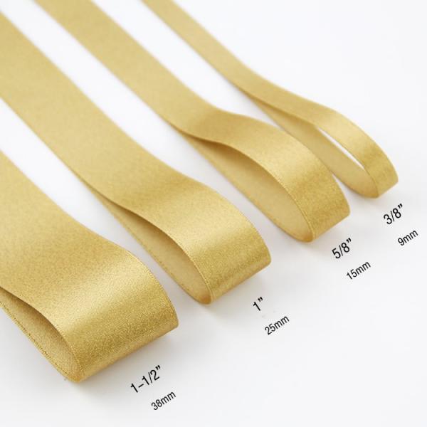 Gold Metallic Polyester Glitter Ribbon 35 Colors for Decoration Applications Only