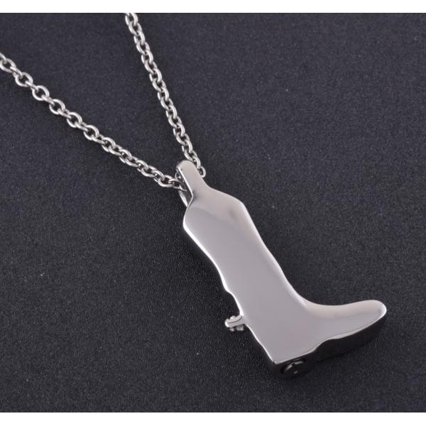 CNC Inlay Technology Men's Military Boot Cremation Jewelry Keepsake Pendant Necklace