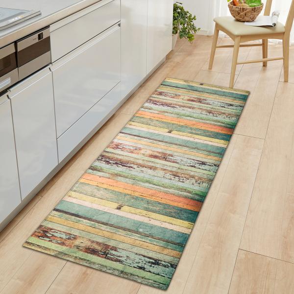 Wood Grain Absorbent Door Mat 40*120cm 60*180cm Bedroom Floor Carpets