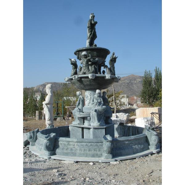 Pink Marble cherubs Statue Stone wall Fountain Outdoor