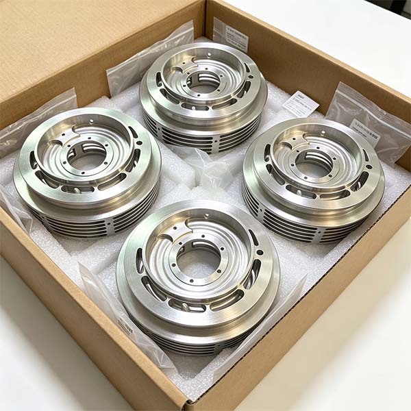 Custom  CNC Machined 6061-T6 Aluminum Motor Heat Sink Housing with Ventilated Cooling Slots