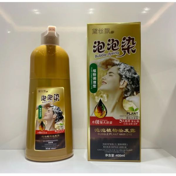 Shampoo colorant noir rapide 400ml, formule à base de plantes, brun noir, pour hommes et femmes