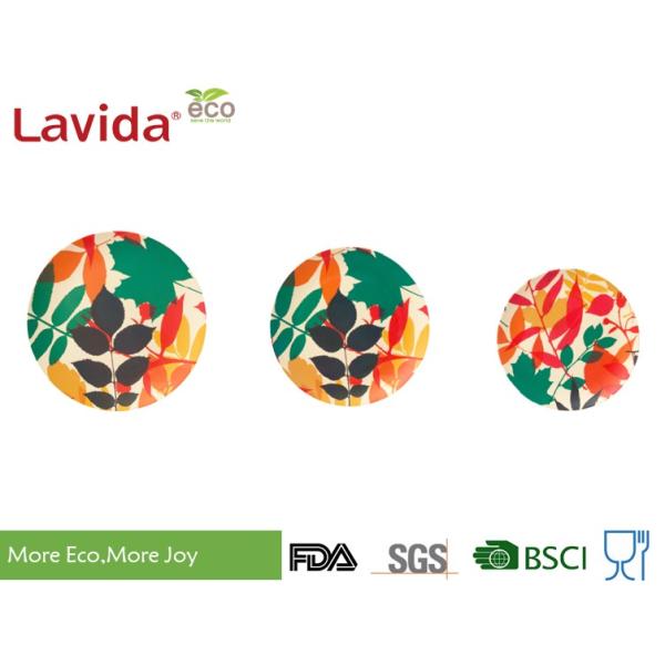 Round Shape Bamboo Fiber Dinnerware High Strength Fashionably Christmas Colors Design