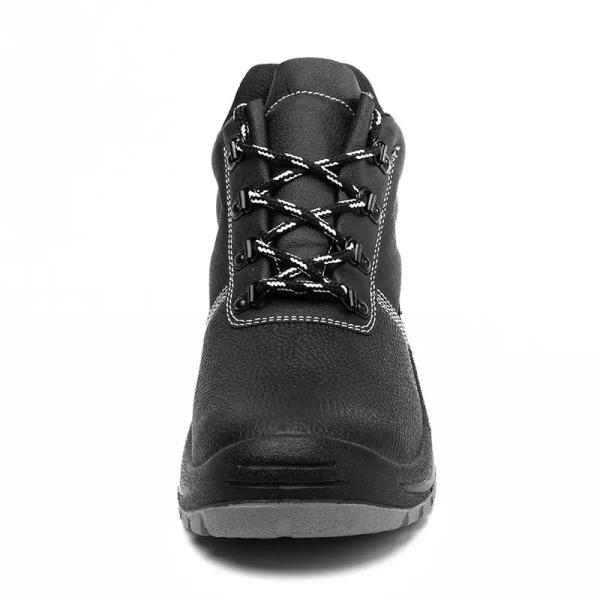 Chaussures de sécurité en cuir noir authentique en acier