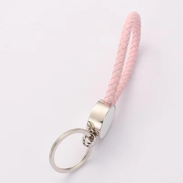 Sublimation Metal Keychain With Woven Rope Blank Bag Pendant Keyring