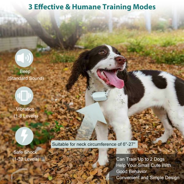 Best Selling Rechargeable IPX7 Waterproof USB Electric Dog Training Collar Clicker Bark Control Shock Pet Training Supplies