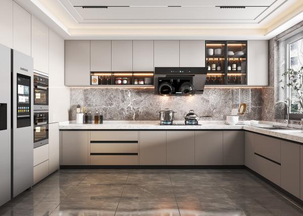 Laminate Modern Frameless Modular Kitchen Modern Kitchen Cabinets For Villa