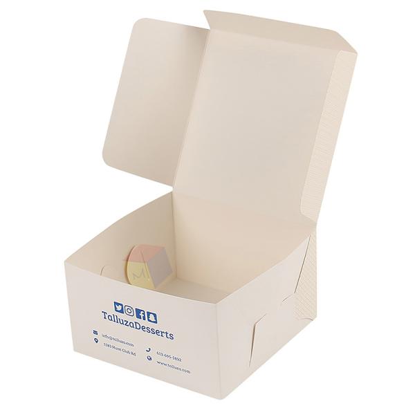 Food Grade Personalized Easy Folding Cardboard Take Away Custom Pastry Boxes Cookies Packaging