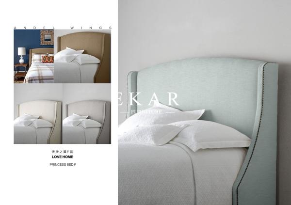 Full Size Headboard Simple Double Bed Design in Woods