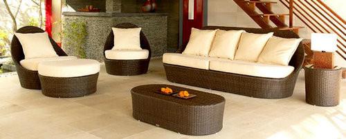 Waterproof Hotel Outdoor Rattan Sofa Set With Four Seat Couch