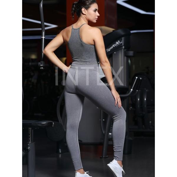 Ladies Matching Sets Crop Bra And Leggings Activewear Seamless