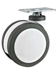 La roulette de plat de pivot de TPR roule pour le matériel médical 75MM