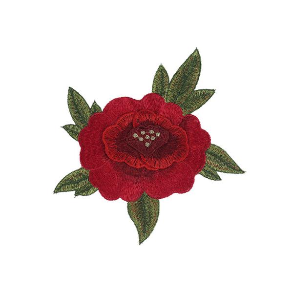 Красным вышитые цветком заплаты Апплике шьют на см 16*16 для украшения одежды
