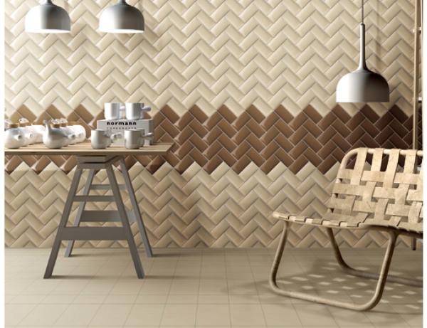 75x150mm Beveled Edge 3D Inkjet Printed Ceramic Wall Tile