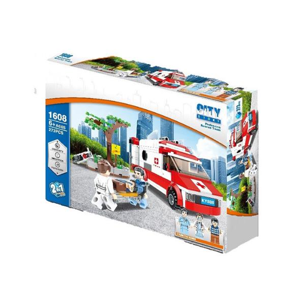 Lightweight Building Blocks Educational Toys City Logistic Medical Rescue