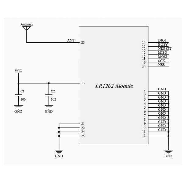 Модуль приемопередатчика модуля SX1262 долгосрочный RF Semtech LoRa