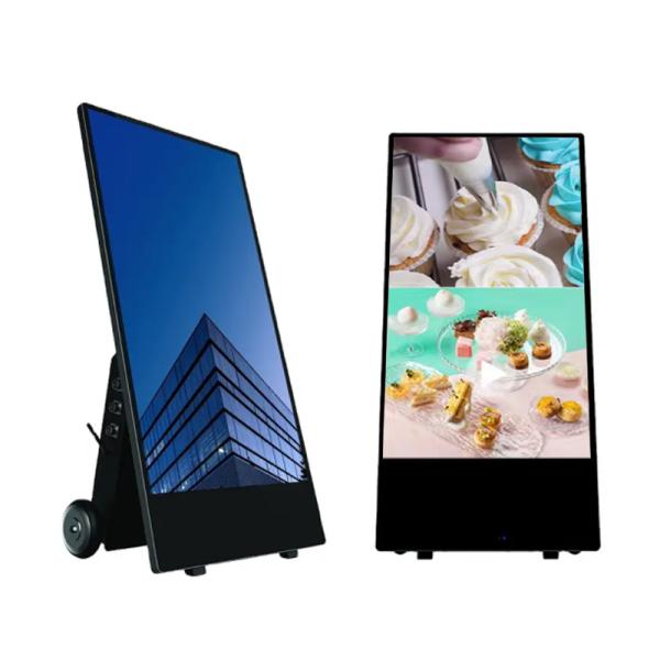 32/43/55 Inch Customized Portable Mobile Android Digital Signage Totem Outdoor Movable Display Screen
