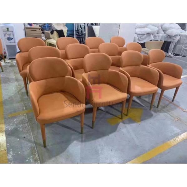 Fully Upholstered Fabric Wood Restaurant Chairs Comfortable Solid Structure