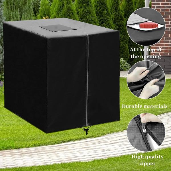 IBC Tote Cover With Zipper, 275 Gallon 1000L Outdoor IBC Tote Sunshade 210D Oxford Cloth Cover Waterproof Sun-Proof