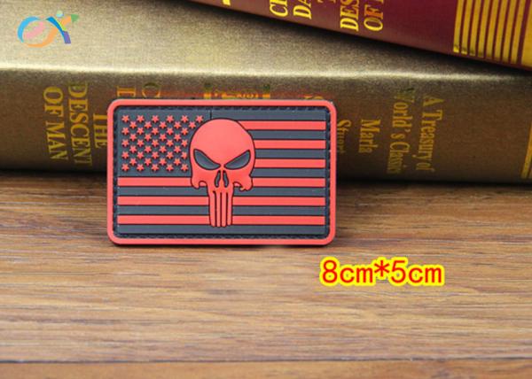 PVC 3d Rubber Patch Punisher Fluorescent Sticker Armband Waterproof Personality Epaulets