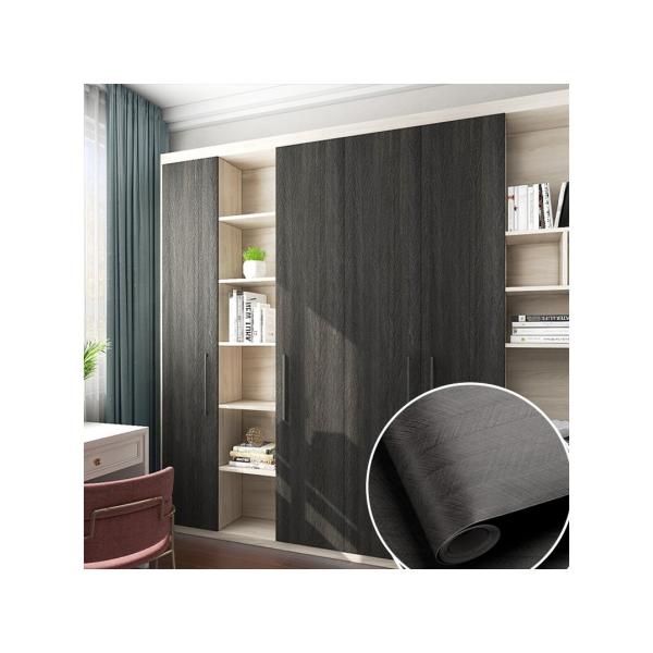 Decorative Wood Color Furniture Sticker with Embossed Design Mildewproof