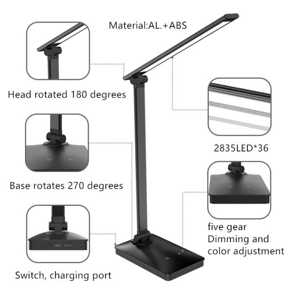 Convenient USB Rechargeable Table Lamp for Children's Study 4H Working Time PCs/ Ctn 24