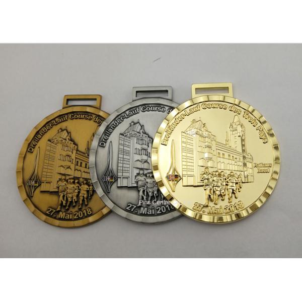 Marathon Running Award Medals By Stamping , Full Relief Zinc Alloy Enamel Medals