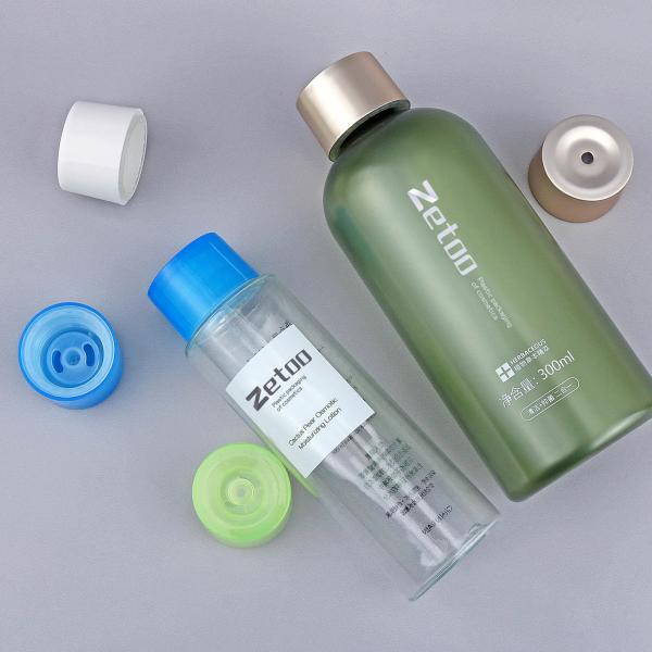 Round Plastic Cosmetic Bottle 50ml - 500ml Cosmetic PET Bottle With 35mm Diameter Cap