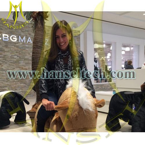 Hansel Best seller Motorized Plush Riding Animals Stuffed Animals With Battery Coin Toys