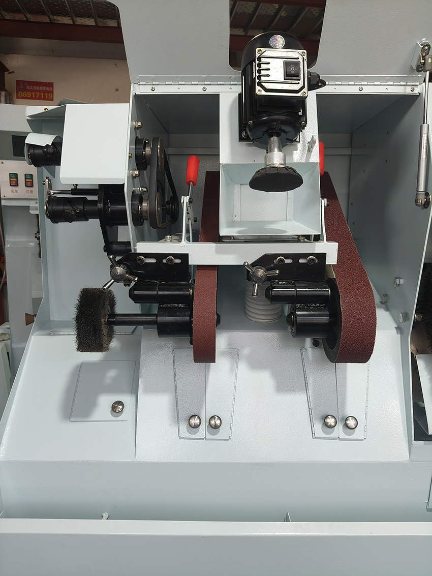 Shoe Making Machine with Dual Grinding Wheels for Polishing Heel Bend and Edges Suitable for Various Shoe Types