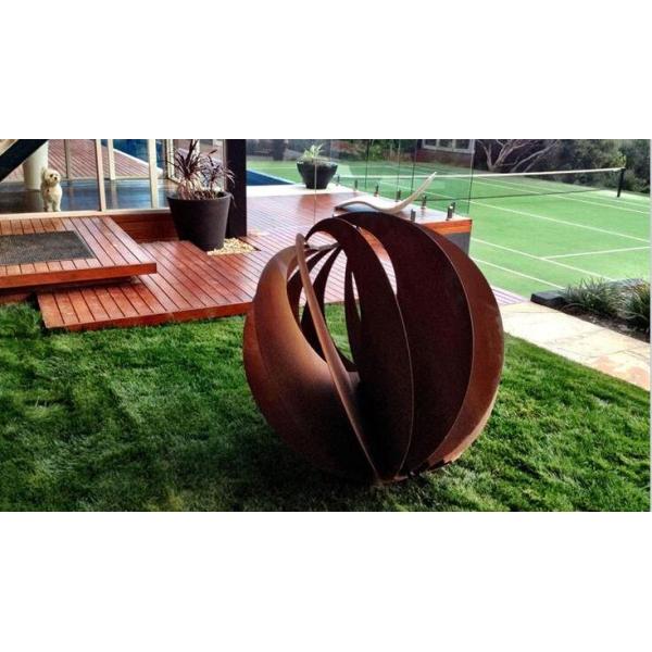 Дизайна сферы сада скульптура Corten деревенского стальная большая на открытом воздухе для ландшафта
