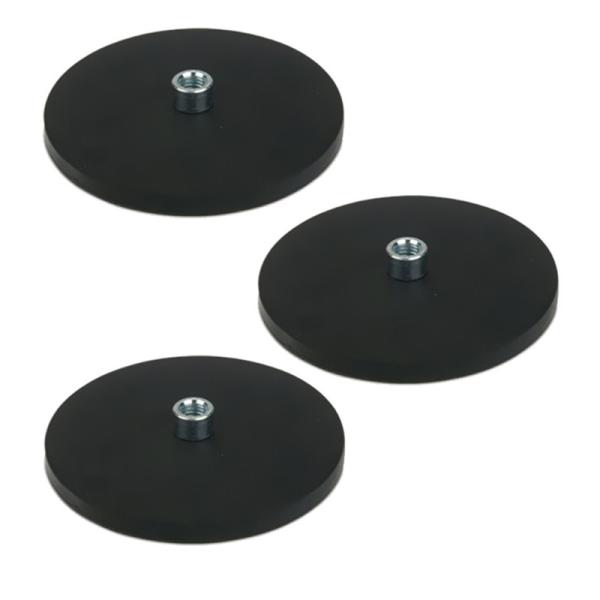 Durable Black Rubber Coated Neodymium Magnets Abrasion Resistance