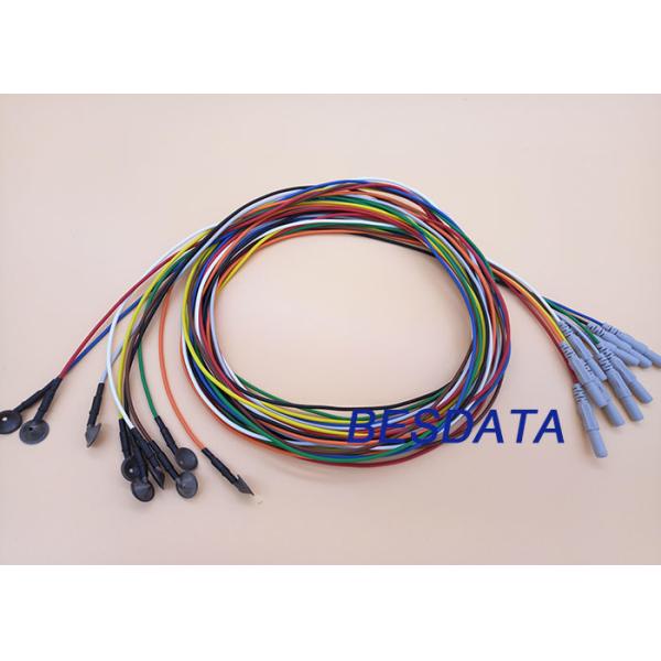 Gold Coated Cup Electrode EEG Silver Chloride  Electrodes Lead Cable