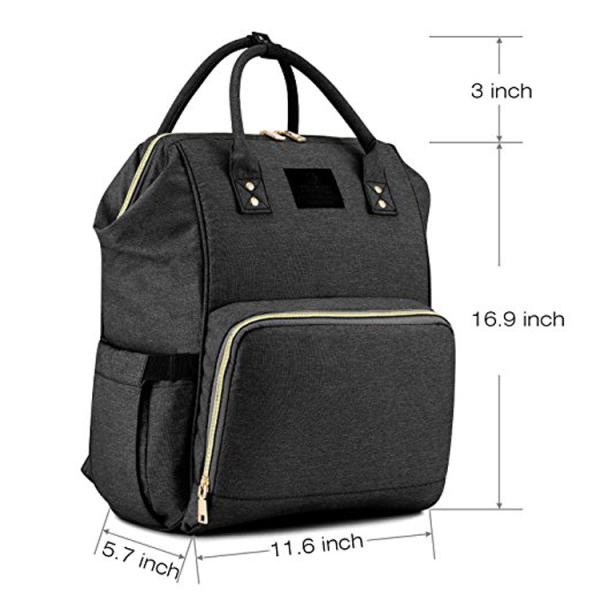 Nappy Black Bookbag Trendy Diaper Bags With Laptop Compartment Audit