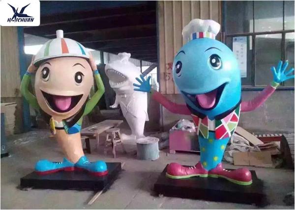 Amusement Park Equipment Lovely Fiberglass Life Size Artificial Cartoon Statues