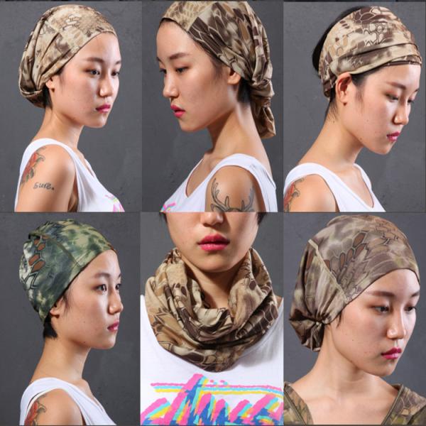 Camouflage Tactical Neck Gaiter Quick Dry Polyester Outdoor Headscarf