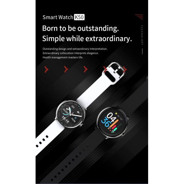 240x240 MTK2502C BT Call Smart Watch K50 230mAh Full Touch Fitness Tracker