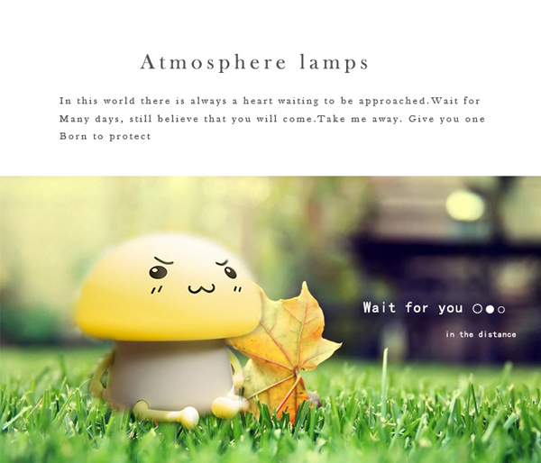 USB Mushroom Bedside Silicone Night Lamp LED Silicone Night Light for Baby Kids Children