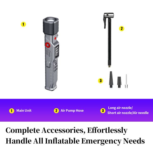 6000mAh Portable Tire Inflator with High-Intensity LED Flashlight and Portable Power Bank