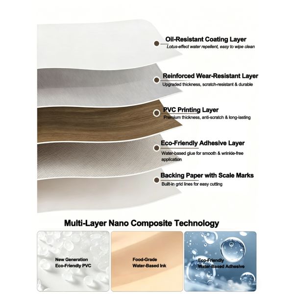 Natural Oak PVC Veneer Foil Self Adhesive Calendered Furniture Overlay Film