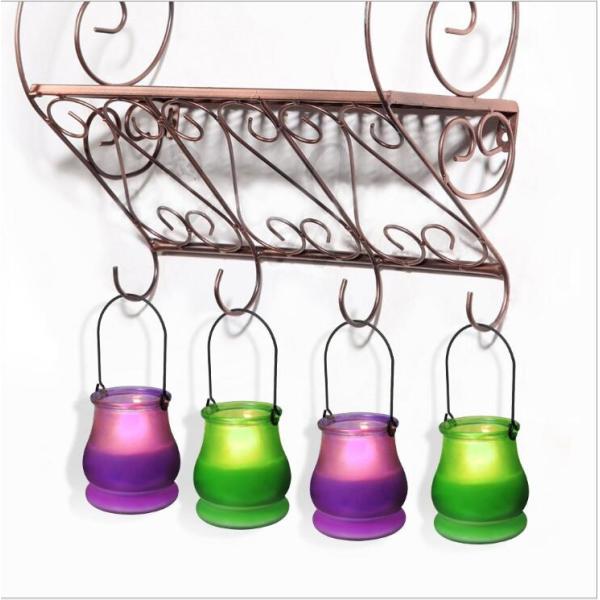 Glass hurricane lamp hanging glass candle jar glass container for wax , tealight, votive
