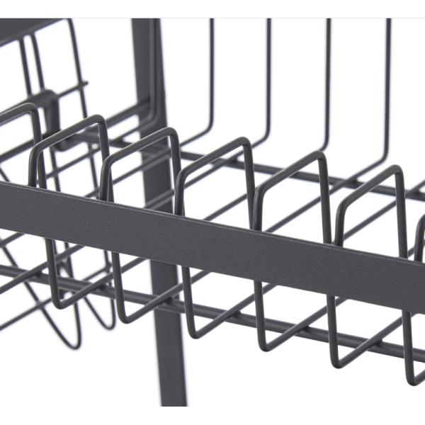 2 Layers Removable L38.5cm Steel Kitchen Basket Rack