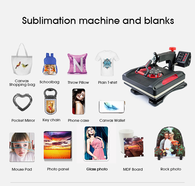 12 In 1 Combo Heat Press Machine 15X15 T Shirt Printing Machine 38*38cm Flat Press Machine