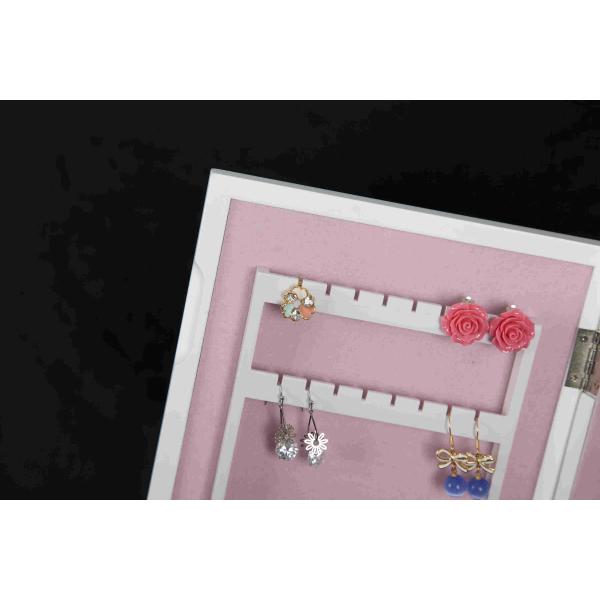 Multi Function White Home Wood Furniture Mirror Jewelry Cabinet W22.5*D17*H30CM