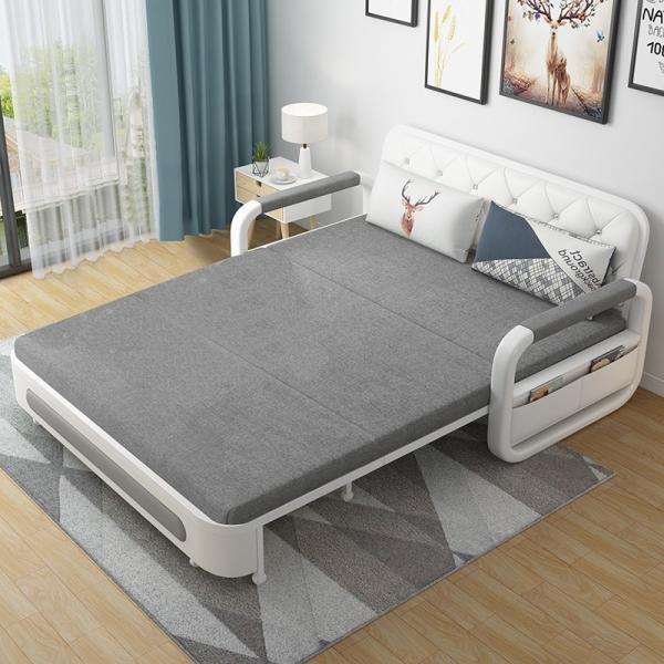 Apartment Folding Sofa Bed with Armrest Simple Couch Storage Space Heavy Duty